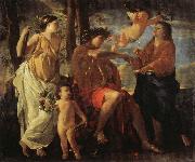POUSSIN, Nicolas The Inspiration of the Epic Poet oil painting reproduction
